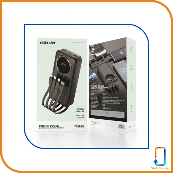 پاور بانک گرین لاین مدل ظرفیت Power Pulse 20000 میلی آمپر ساعت
