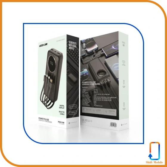پاور بانک گرین لاین مدل ظرفیت Power Pulse 20000 میلی آمپر ساعت