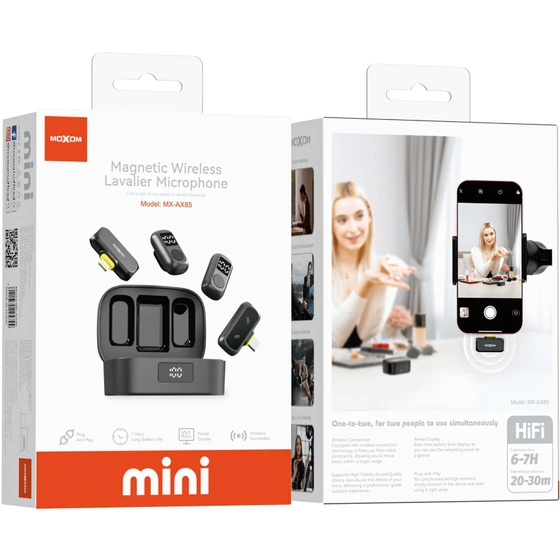 میکروفون بی سیم دوگانه یقه ای موکسوم مدل MX-AX85
