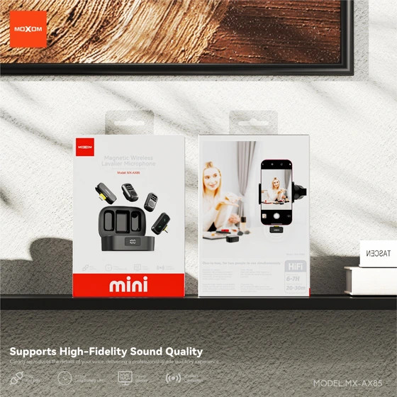 میکروفون بی سیم دوگانه یقه ای موکسوم مدل MX-AX85