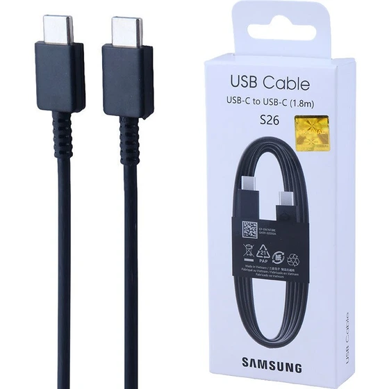 کابل دو سر تایپ سی فست شارژ 5 آمپر اورجینال سامسونگ S26 EP-DW767BBEGIN طول 1.8 متر